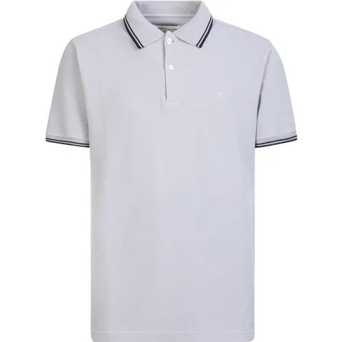 Contrasting Striped Cotton Polo Shirt with Logo Embroidery , male, Sizes: XS, S - Maison Margiela - Modalova