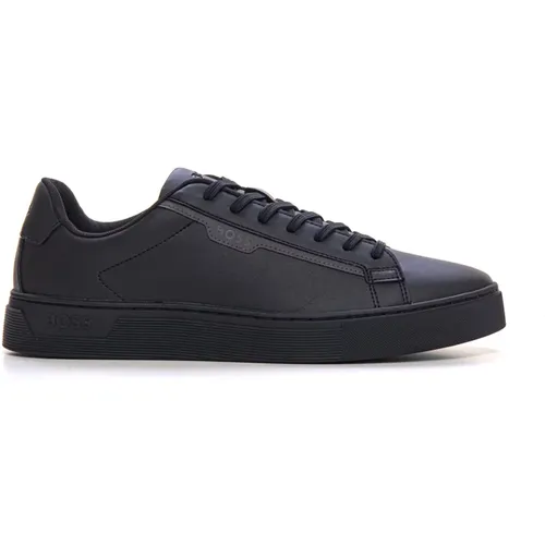 Rhys-Tenn-Pusdth Leather sneakers with laces , Herren, Größe: 46 EU - Boss - Modalova