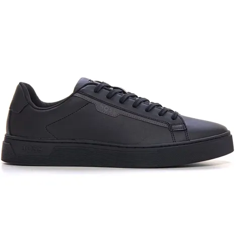 Rhys-Tenn-Pusdth Leather sneakers with laces , male, Sizes: 10 UK, 7 UK, 8 UK, 12 UK, 6 UK, 11 UK, 5 UK, 9 UK, 14 UK, 13 UK - Boss - Modalova