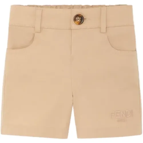 Braune Kinder-Bermuda-Shorts mit Teddybär - Fendi - Modalova