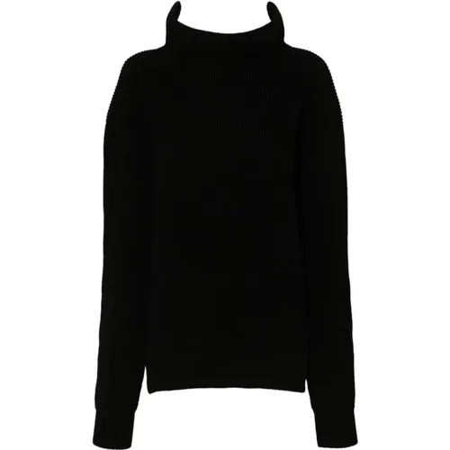 Chunky Knit High Neck Sweater , female, Sizes: M, L, S - Rick Owens - Modalova