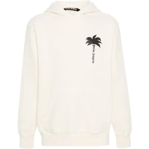 Beige Hooded Sweatshirt , male, Sizes: M, L, XL, S - Palm Angels - Modalova