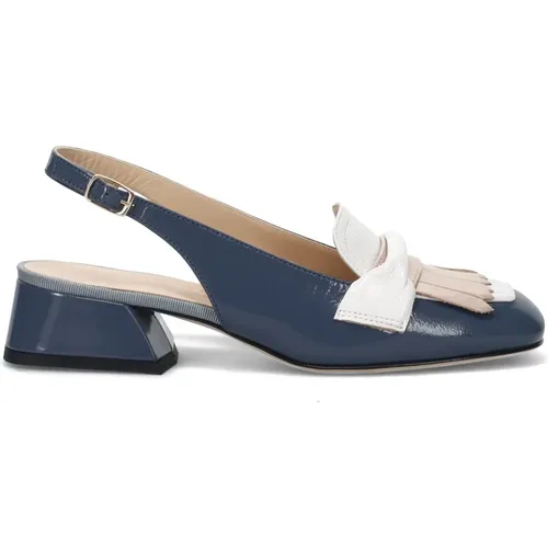 Blaue Absatz Handgefertigte Italienische Schuhe , Damen, Größe: 37 EU - Brunate - Modalova