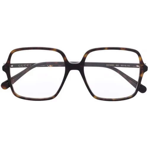 Havana Optical Frame , female, Sizes: 53 MM - Gucci - Modalova