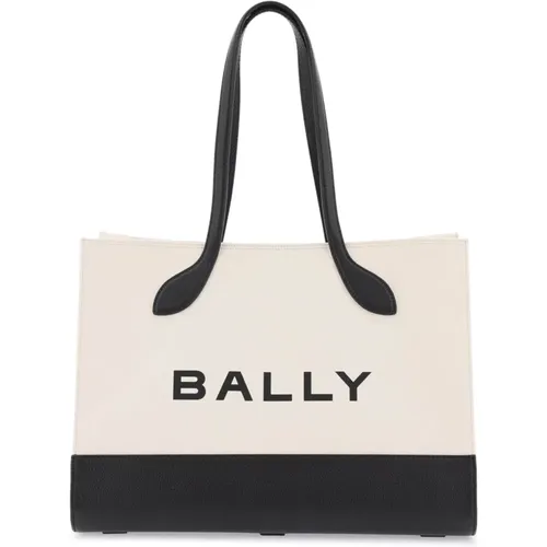 Canvas Tote Bag with Leather Details , female, Sizes: ONE SIZE - Bally - Modalova