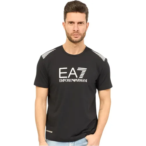 Blaues Essential Logo T-Shirt - Emporio Armani EA7 - Modalova