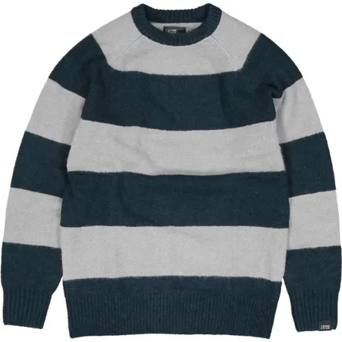 Edmund Stripe Crew Dunkelblaues Sweatshirt Butcher of - Butcher of Blue - Modalova