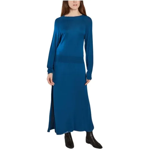 Crimson long sleeves open back long dress , female, Sizes: L - Karma Koma - Modalova