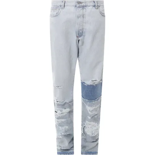 Baumwoll-Jeans mit Logo-Patch , Herren, Größe: W30 - Heron Preston - Modalova