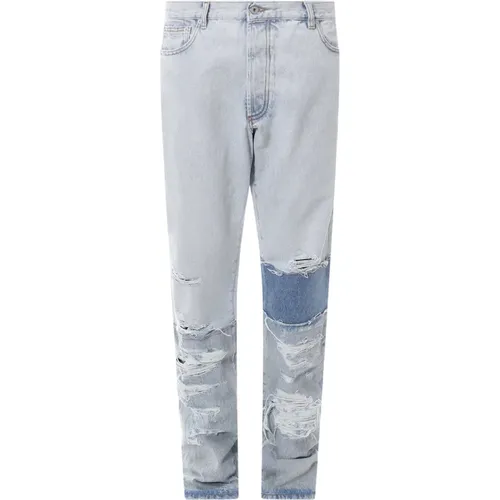 Baumwoll-Jeans mit Logo-Patch , Herren, Größe: W33 - Heron Preston - Modalova