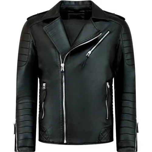 Suede Jacket - Faux leather jacket , male, Sizes: XL, S, L, 2XL - Enos - Modalova