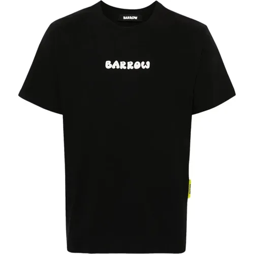 Schwarzes Jersey T-Shirt Unisex , Herren, Größe: XL - Barrow - Modalova