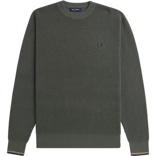 Waffle Stitch Jumper Top , male, Sizes: XL, L, 2XL, M - Fred Perry - Modalova