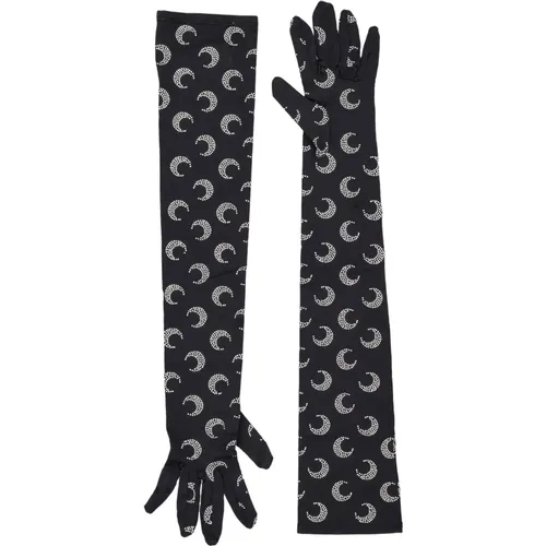 Moon Strass Long Gloves , female, Sizes: M/L, S/M - Marine Serre - Modalova