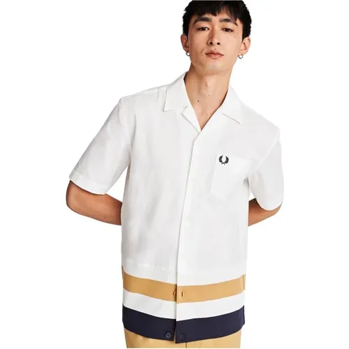 Men`s Horizontal Striped Shirt , male, Sizes: M/L - Fred Perry - Modalova