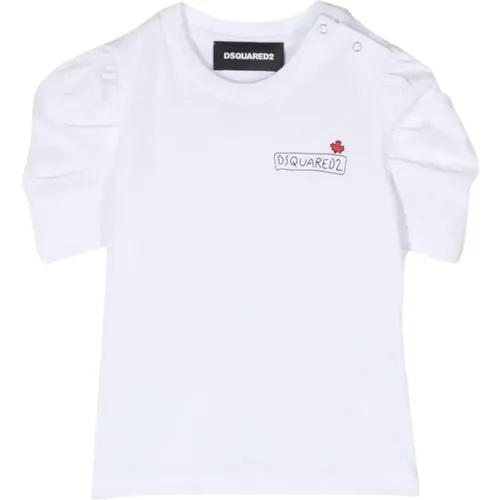 Weißes Kinder T-Shirt mit Logo-Print - Dsquared2 - Modalova