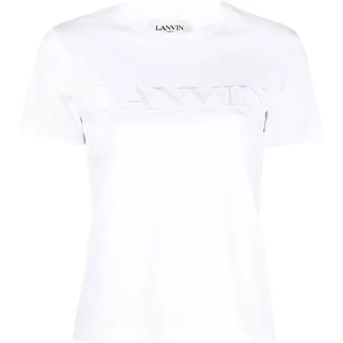 Besticktes T-Shirt mit klassischer Passform , Damen, Größe: L - Lanvin - Modalova