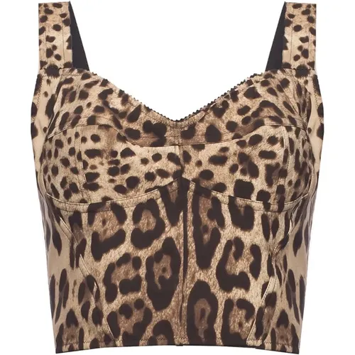 Leopard Print Topwear , female, Sizes: M - Dolce & Gabbana - Modalova