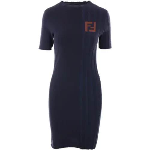 Asymmetric Ribbed Dress , female, Sizes: XS - Fendi - Modalova