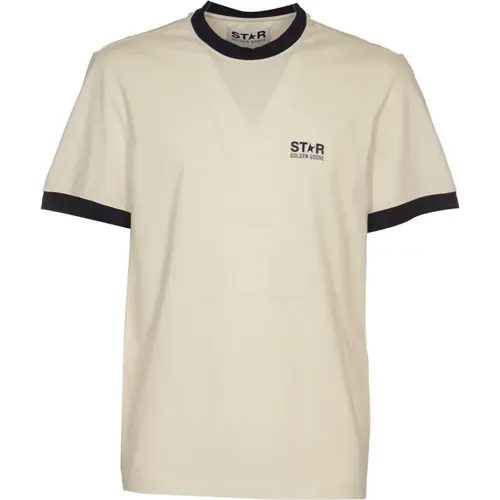 Star Regular T-shirt with Logo , male, Sizes: XL - Golden Goose - Modalova