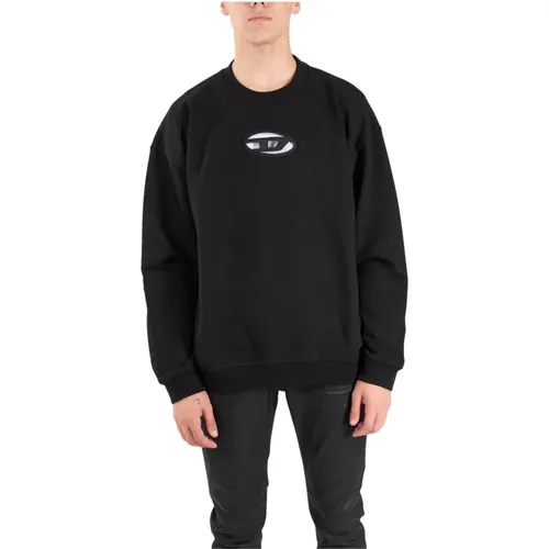 Sweatshirt mit Rundhalsausschnitt und Frontlogo , Herren, Größe: M - Diesel - Modalova