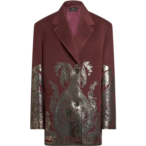 Paisley Print Metallic Jacke Etro - ETRO - Modalova