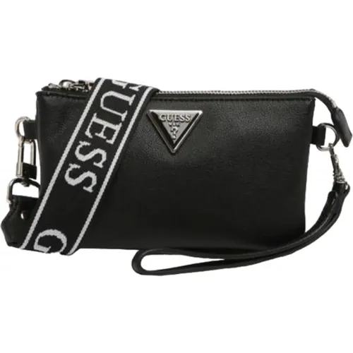 Neue kleine schwarze Handtasche mit 3 Fächern , Damen, Größe: ONE Size - Guess - Modalova