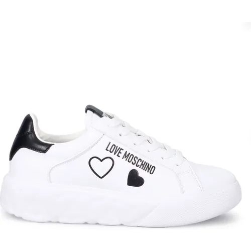 Leather Sneakers - Comfortable and Stylish , female, Sizes: 4 UK - Love Moschino - Modalova