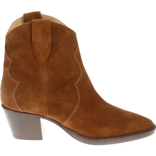 Suede Cowboy Ankle Boots , female, Sizes: 5 UK, 6 UK, 3 UK - Anna F. - Modalova