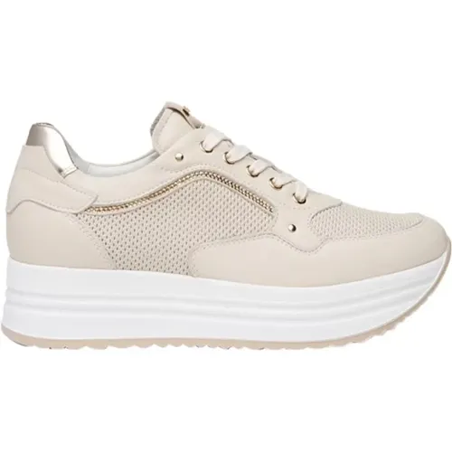 White Leather Sneakers , female, Sizes: 7 UK - Nerogiardini - Modalova