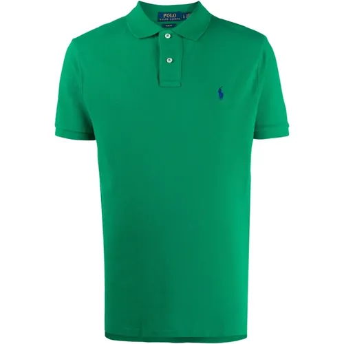 Grünes Polo-Shirt mit gesticktem Logo , Herren, Größe: M - Ralph Lauren - Modalova