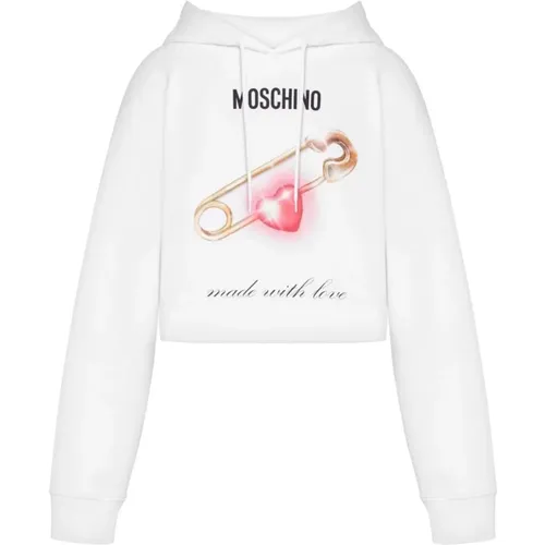 Weiße Pullover Kollektion , Damen, Größe: 2XS - Moschino - Modalova