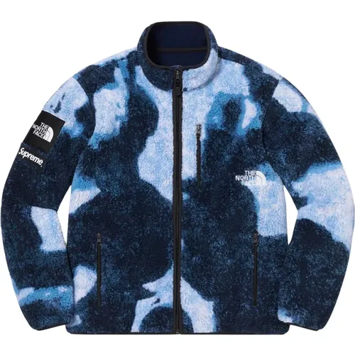 Bleached Denim Print Fleece Jacke - Supreme - Modalova