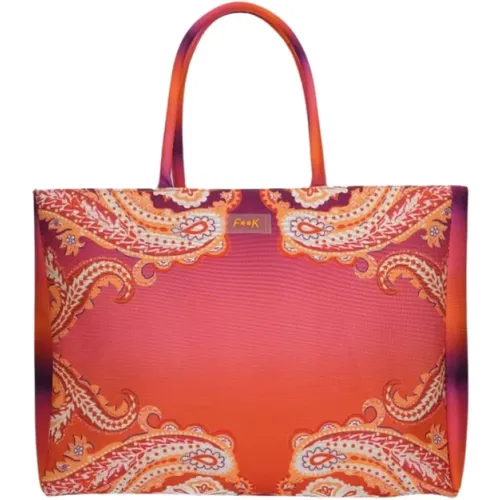 Patterned Beach Bag with Removable Strap , female, Sizes: ONE SIZE - F**k - Modalova
