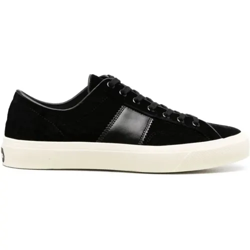 Cambridge Velvet Sneakers /Creme , male, Sizes: 7 UK, 10 UK, 8 UK, 6 UK - Tom Ford - Modalova