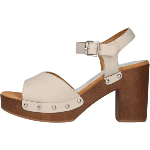 Ivory Holzschuh Sandale Taco , Damen, Größe: 39 EU - Unisa - Modalova