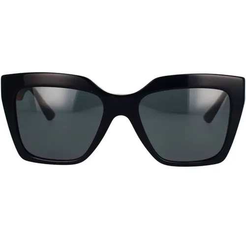 Quadratische Sonnenbrille mit dunkelgrauer Linse - Versace - Modalova
