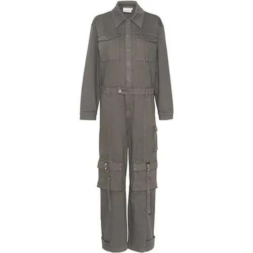 Gunmetal Grey Jumpsuit with Pockets , female, Sizes: 2XL, L, M, S, 2XS, XS - Gestuz - Modalova