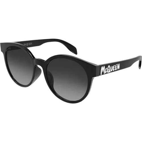 Black/Grey Shaded Sunglasses , female, Sizes: 55 MM - alexander mcqueen - Modalova
