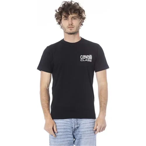 Schwarzes Logo Crew Neck T-Shirt , Herren, Größe: XL - Cavalli Class - Modalova