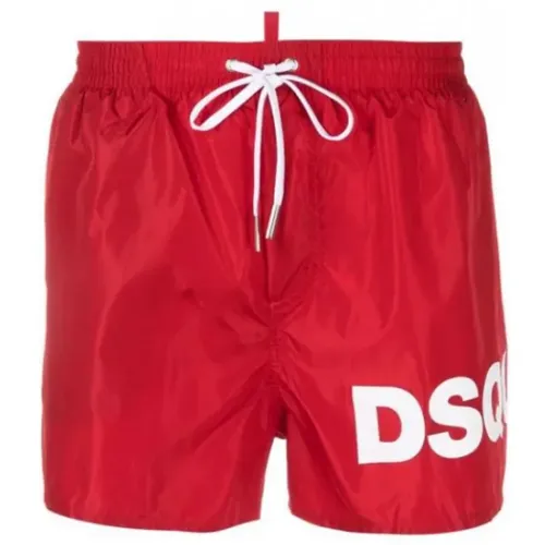 Rote Boxer-Badehose mit -Logo , Herren, Größe: XL - Dsquared2 - Modalova