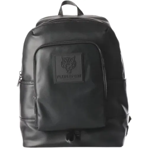 Sporty Faux Leather Backpack , male, Sizes: ONE SIZE - Plein Sport - Modalova