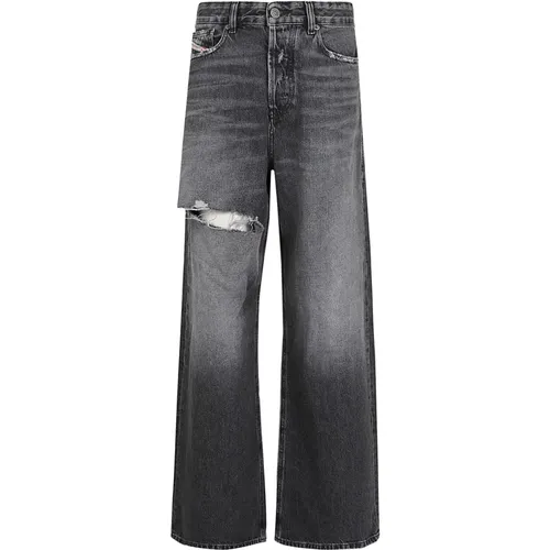 Graue Denim Wide Leg Jeans , Damen, Größe: W25 - Diesel - Modalova