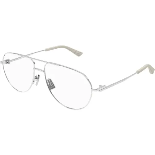 Silberne Optische Brille Stilvoll und vielseitig , unisex, Größe: 57 MM - Bottega Veneta - Modalova