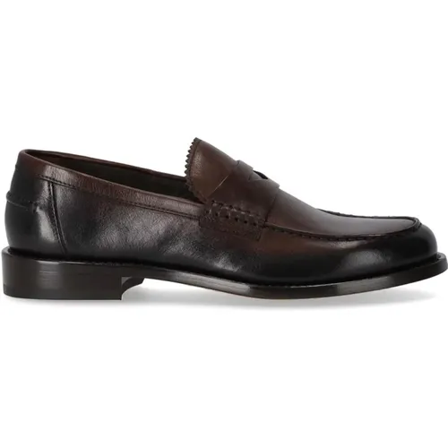 Brauner Leder Harley Caffé Loafer , Herren, Größe: 39 EU - Doucal's - Modalova