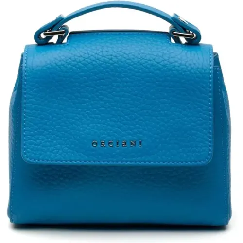 Blaue Pfau Handtasche Weich Mini , Damen, Größe: ONE Size - Orciani - Modalova