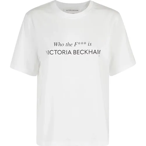 Whos That Slogan Tee , female, Sizes: XS, M, S, L - Victoria Beckham - Modalova