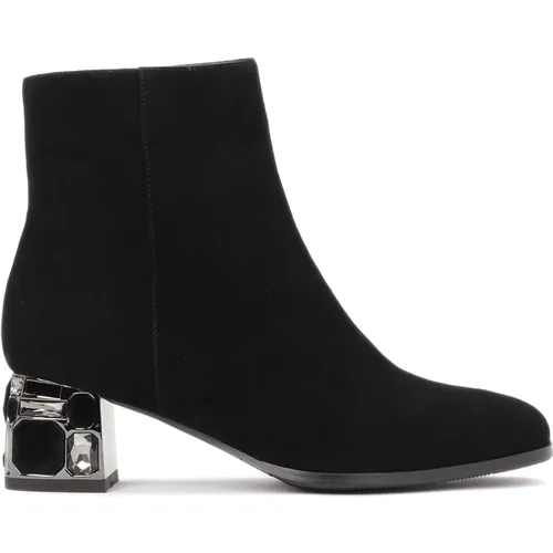 Elegante Wildleder Stiefeletten mit Zirkonia-Absatz , Damen, Größe: 36 EU - Kazar - Modalova