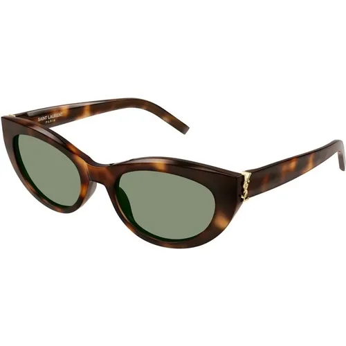 Sonnenbrille SL M115,Modische Sonnenbrille SL M115,Havana/Grey Green Sonnenbrille SL M115 - Saint Laurent - Modalova