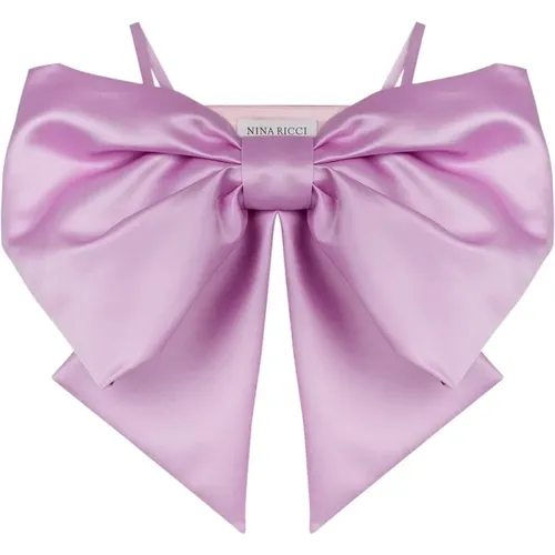 Lila Satin Schleifen Bralette , Damen, Größe: M - Nina Ricci - Modalova